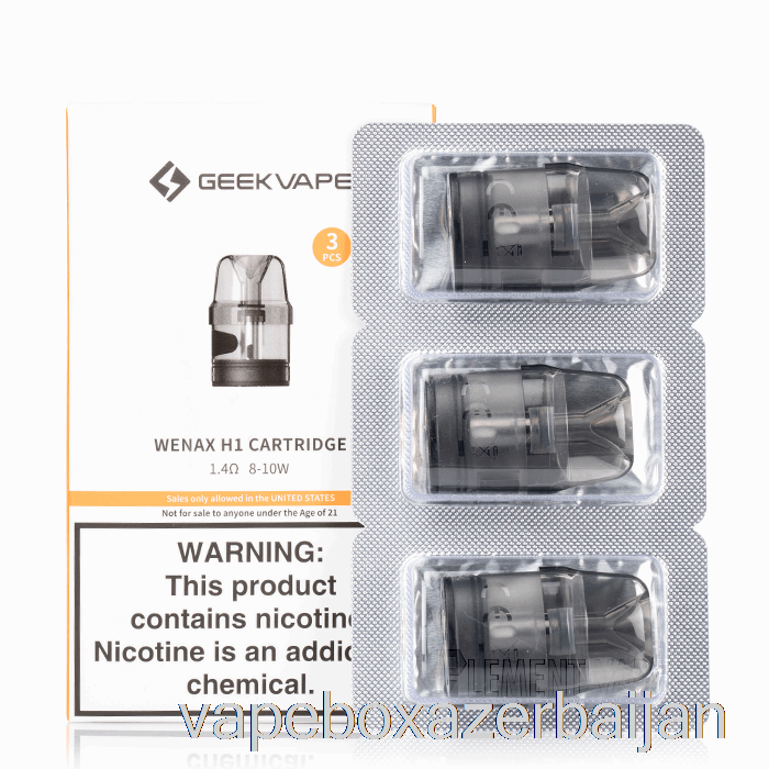 Vape Baku Geek Vape WENAX H1 Replacement Pods 1.4ohm Wenax H1 Cartridges